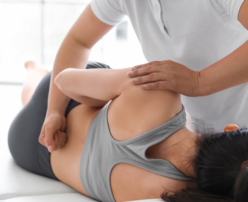 Woman having physio